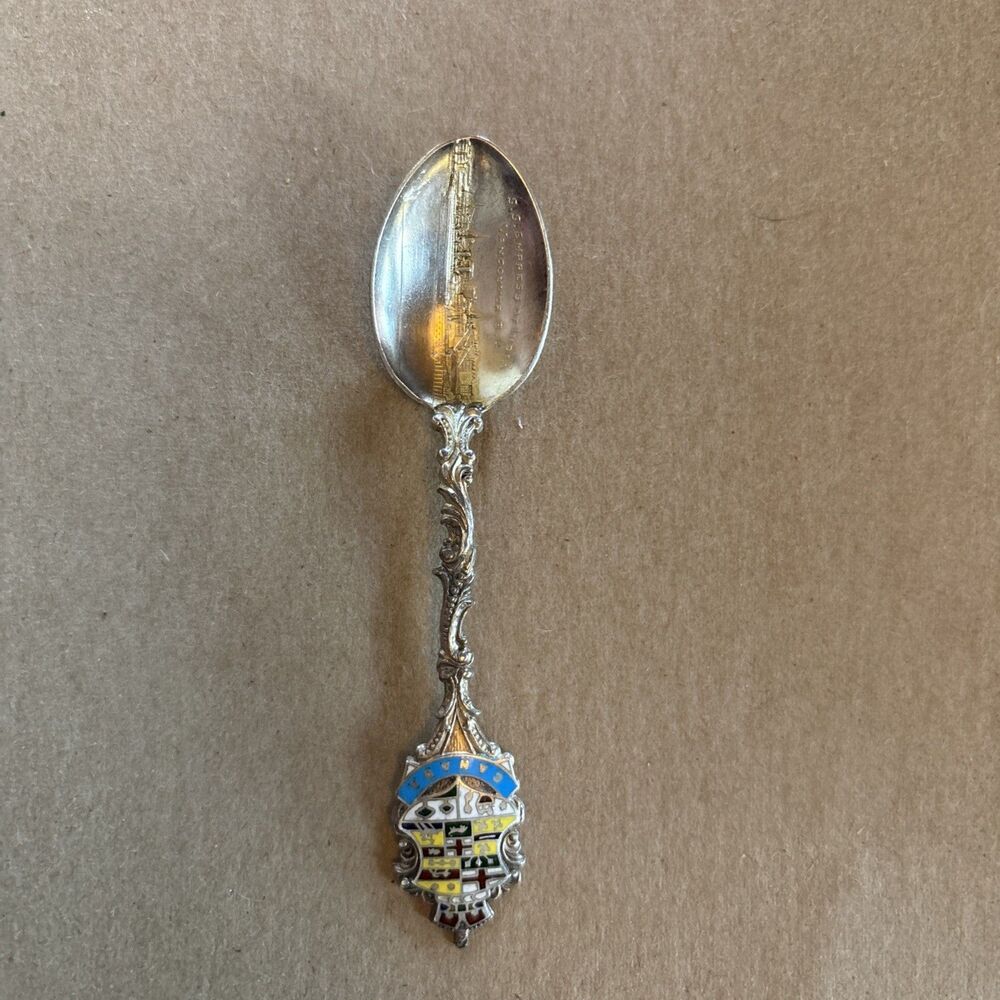 Enamel Canada Souvenir Spoon SS Empress Of India Vancouver BC Sterling Silver